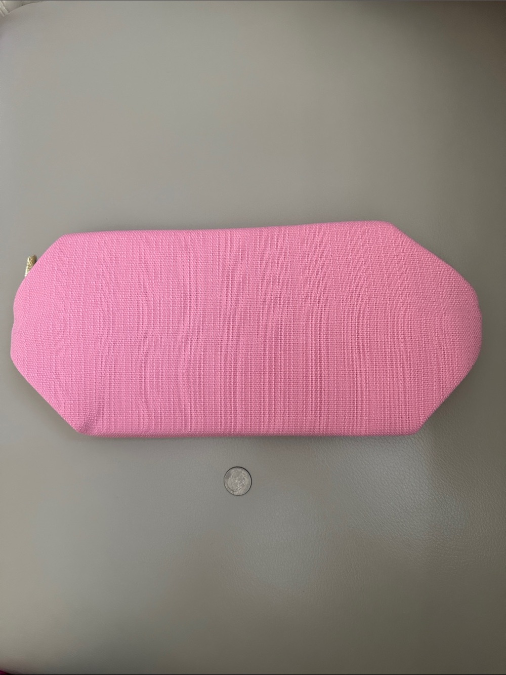 Lancome Pink Textured Cosmetic Pouch